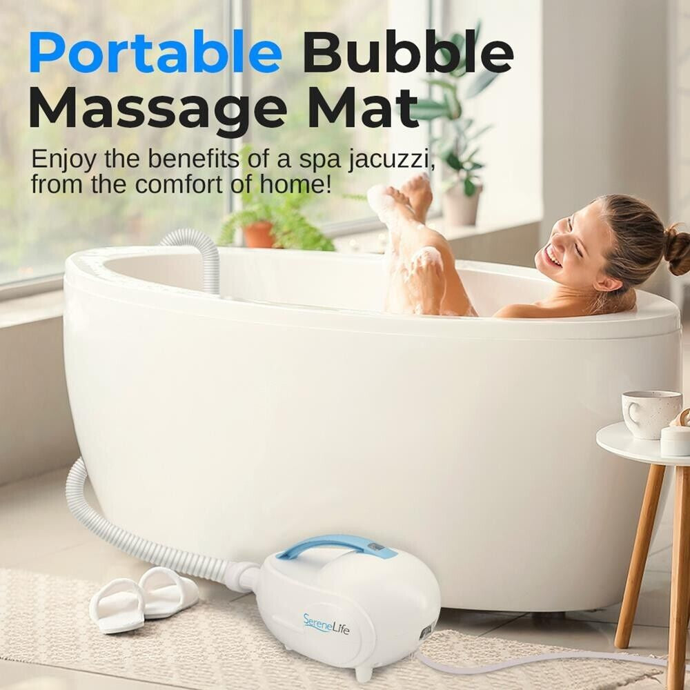 Serenelife Portable Spa Bubble Bath Massager Thermal Spa Waterproof Non-Slip