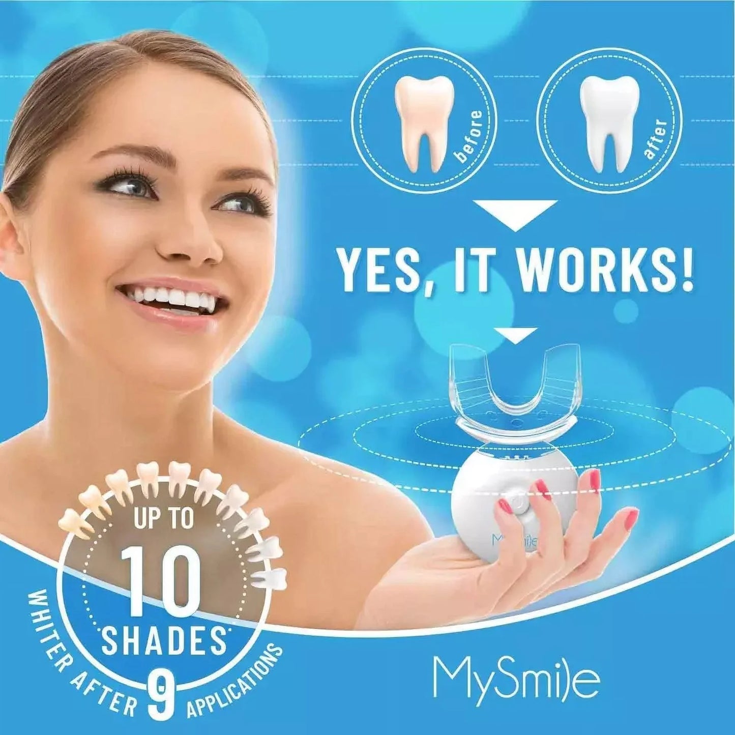2PC Teeth Whitening Kit with 5-LED Light, 6Pc Opalescence Whitening Gel Powerful Formula,10 Min Fast Tooth Whitener