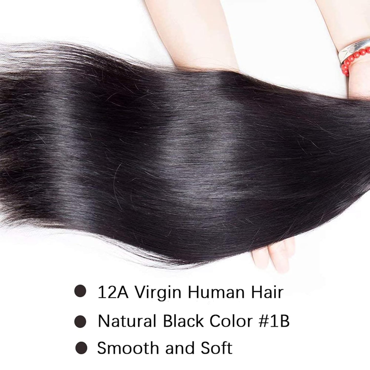 Straight Bundles Human Hair 28 Inch Single Bundles Hair Extensions 100% Unprocessed Human Hair One Bundle Silky Straight 12A Brazilian