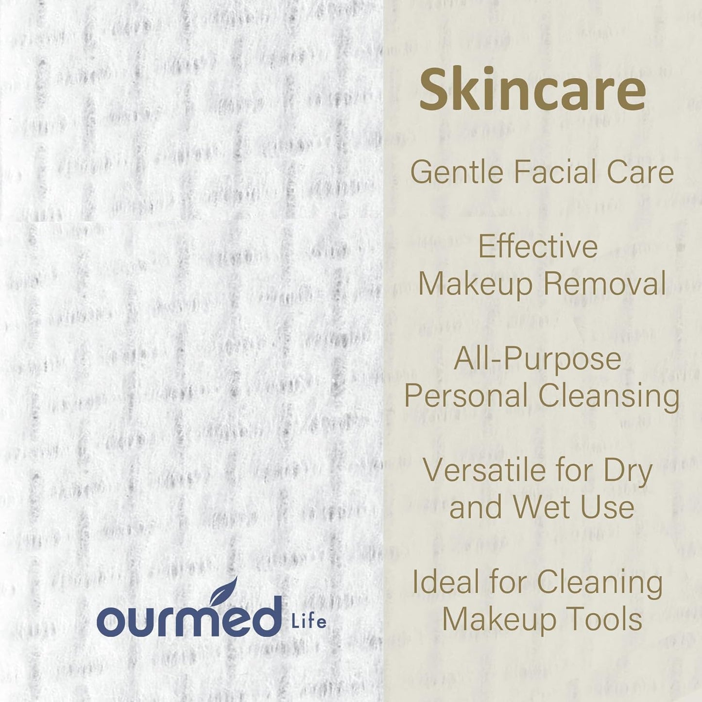 Face Towels, Disposable Biodegradable Facial Towels for Sensitive Skin, Lint- Free Face Wipes for Washing Face, Skincare and Makeup Remover, Dry Wipes, 10"×12" Extra Large, 50 Count