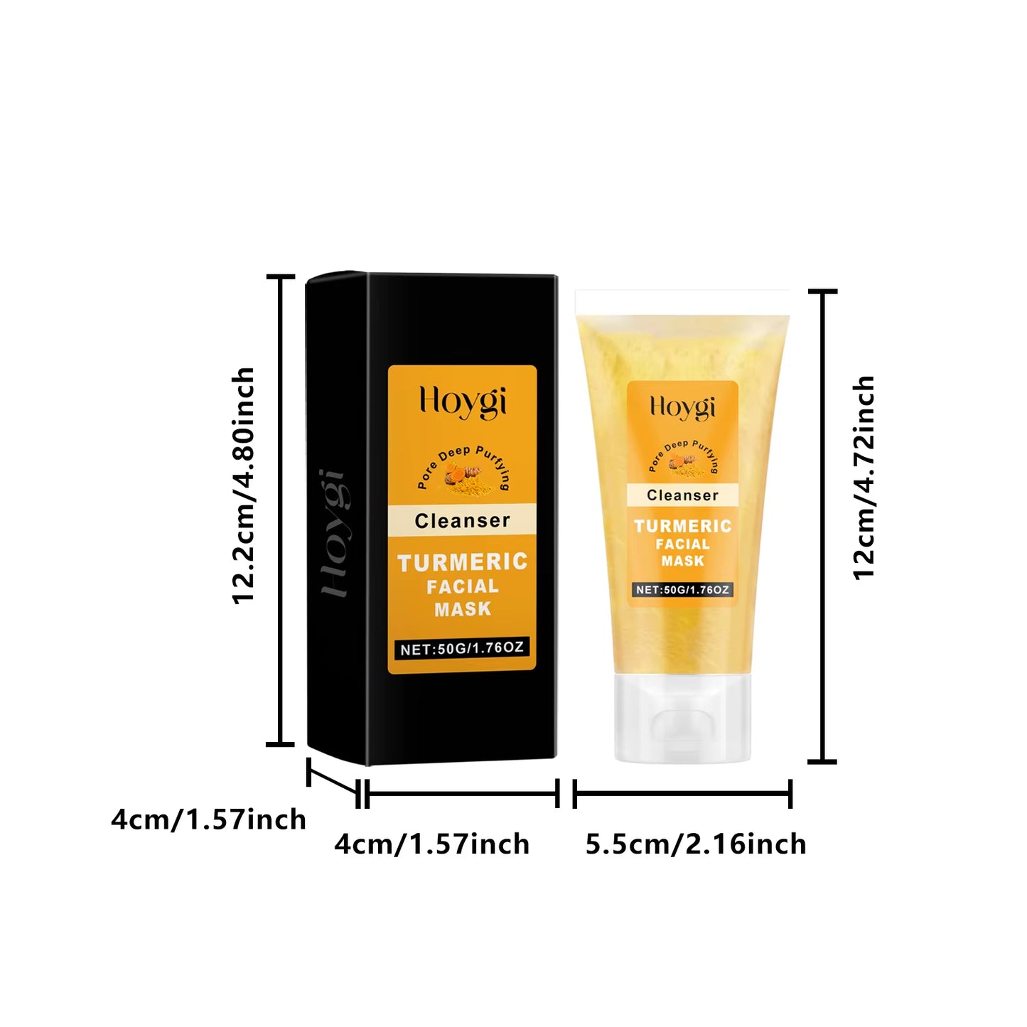 50G Turmeric Exfooliating Facial Mask Cleaning Shrink Pores Blackhead Remove Hydrate Moisturize Brighten Peeling Face Mask