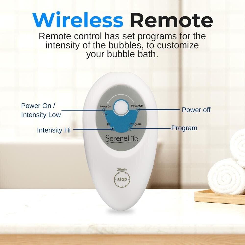 Serenelife Portable Spa Bubble Bath Massager Thermal Spa Waterproof Non-Slip