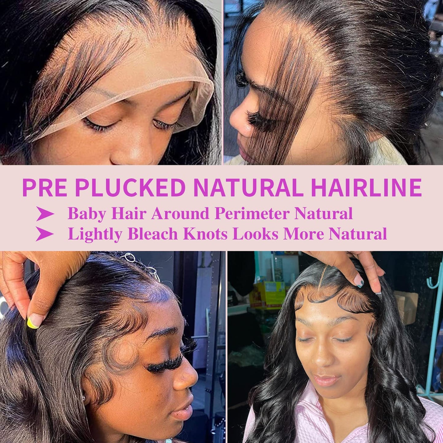 Short Lace Front Wigs Human Hair 180% Density - 13X4 Short Body Wave Lace Frontal Wigs Human Hair Hair Glueless Wigs Human Hair Pre Plucked with Baby Hair Natural Black 14 Inch