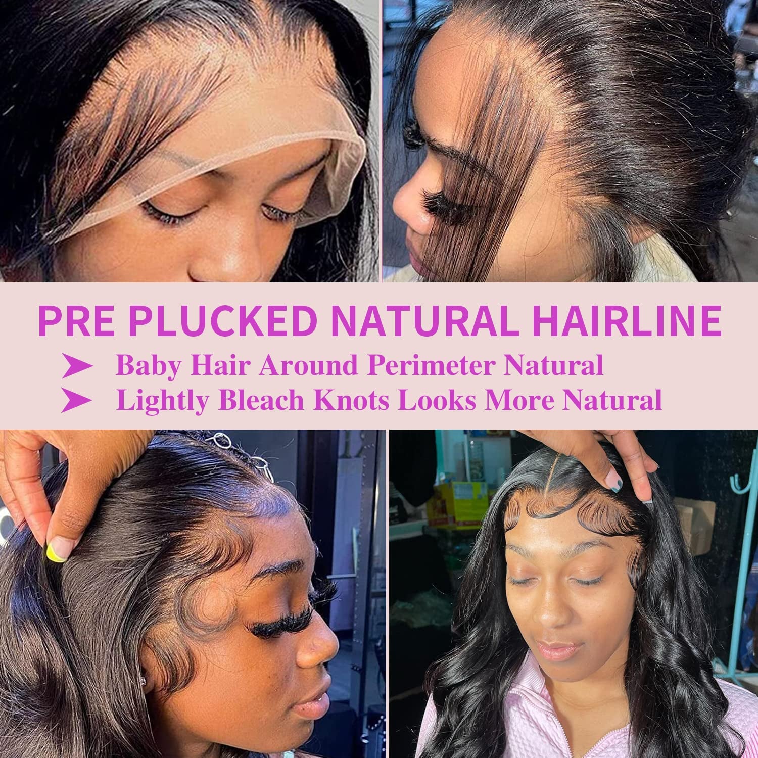 Short Lace Front Wigs Human Hair 180% Density - 13X4 Short Body Wave Lace Frontal Wigs Human Hair Hair Glueless Wigs Human Hair Pre Plucked with Baby Hair Natural Black 14 Inch