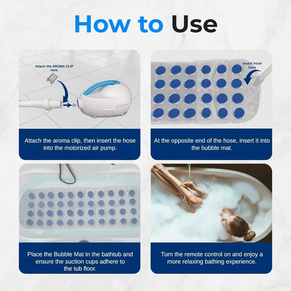 Serenelife Portable Spa Bubble Bath Massager Thermal Spa Waterproof Non-Slip