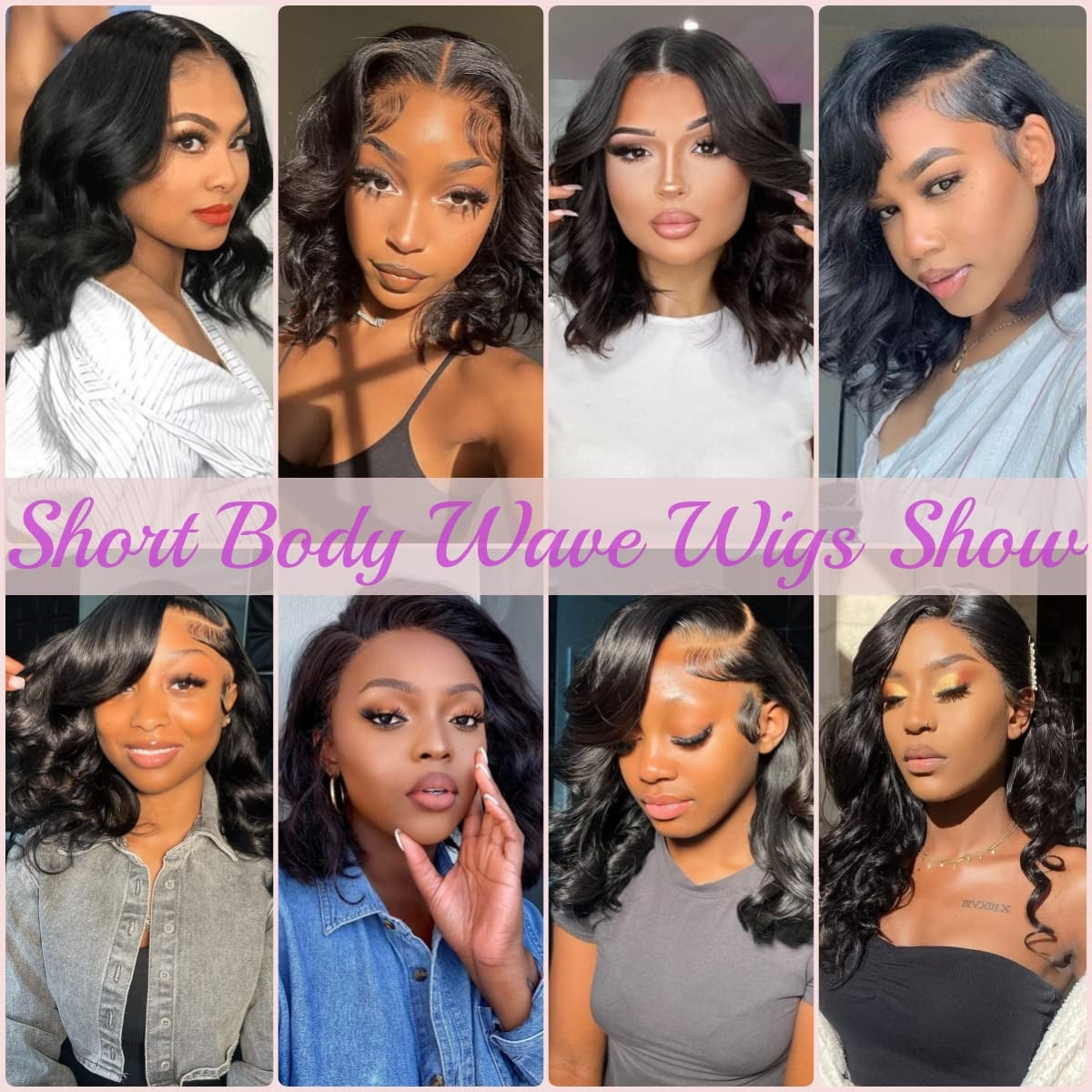 Short Lace Front Wigs Human Hair 180% Density - 13X4 Short Body Wave Lace Frontal Wigs Human Hair Hair Glueless Wigs Human Hair Pre Plucked with Baby Hair Natural Black 14 Inch