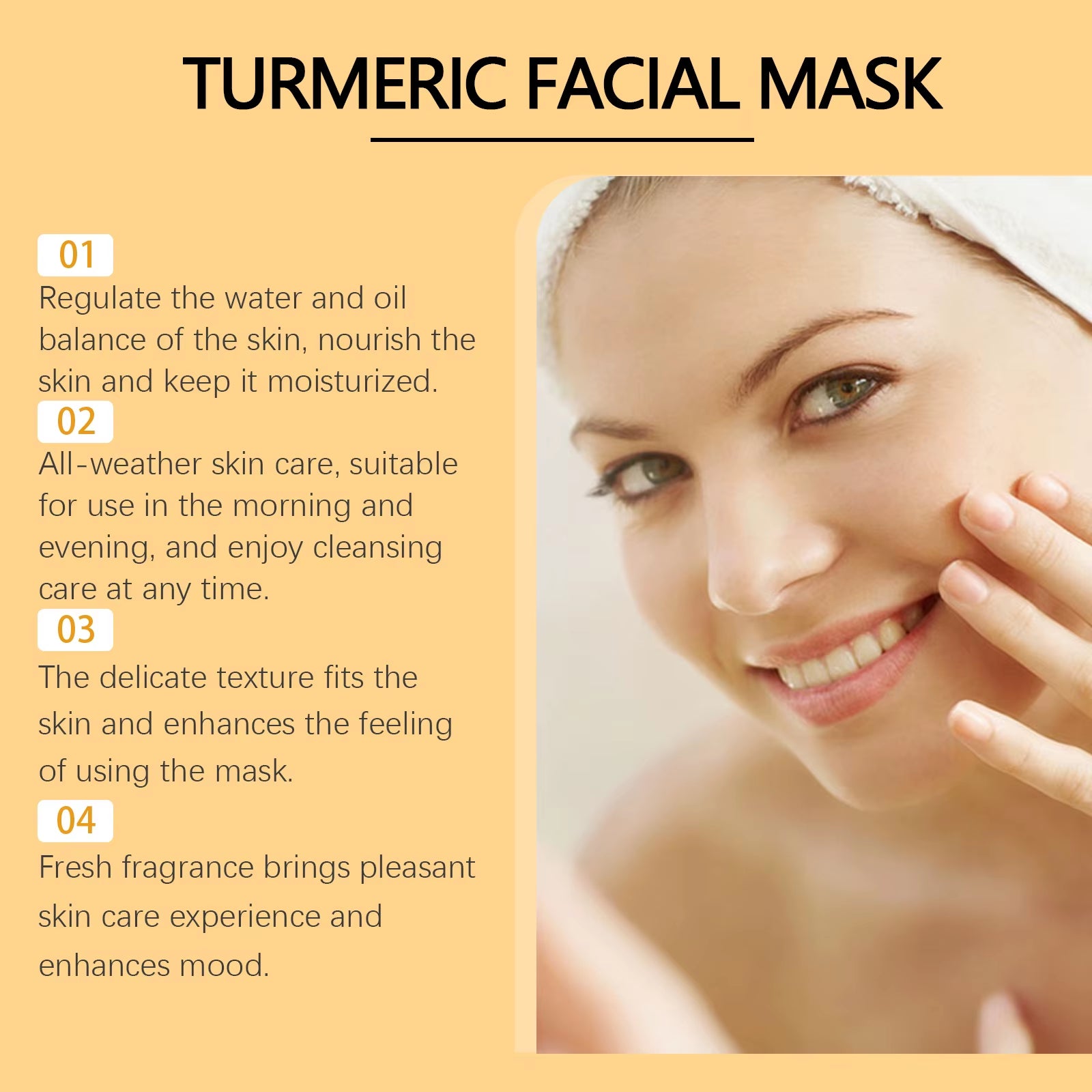 50G Turmeric Exfooliating Facial Mask Cleaning Shrink Pores Blackhead Remove Hydrate Moisturize Brighten Peeling Face Mask