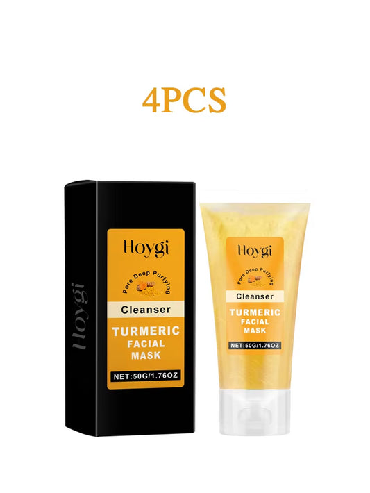 50G Turmeric Exfooliating Facial Mask Cleaning Shrink Pores Blackhead Remove Hydrate Moisturize Brighten Peeling Face Mask